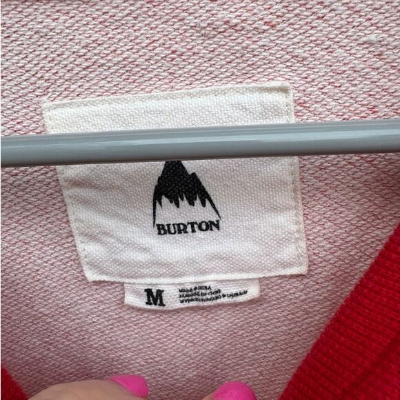 Burton size M Red Coral Marled Crewneck 100% Cotton Lightweight Sweatshirt - Picture 3 of 11